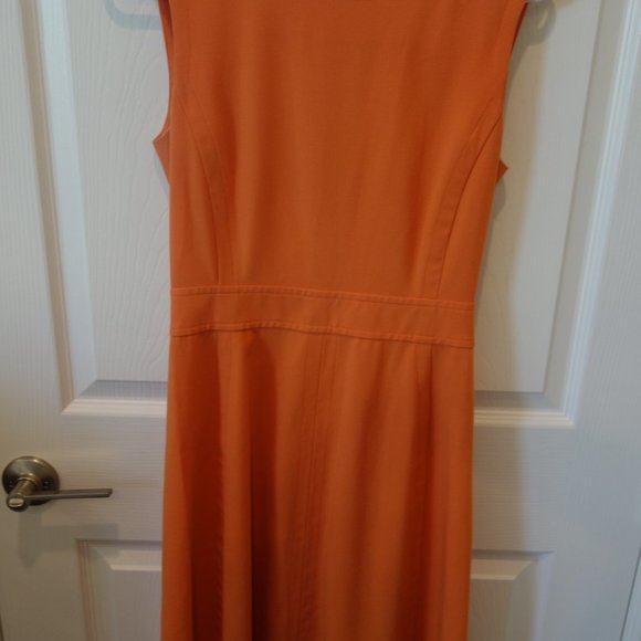 BCBG MAXAZRIA Chambrey Sheath Dress Sunrise Orange Sleeveless - Picture 7 of 13